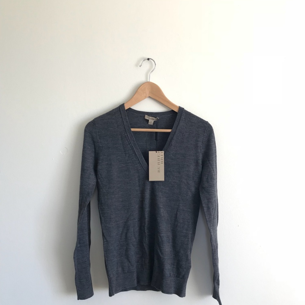 Burberry merino wool grey melange light sweater S